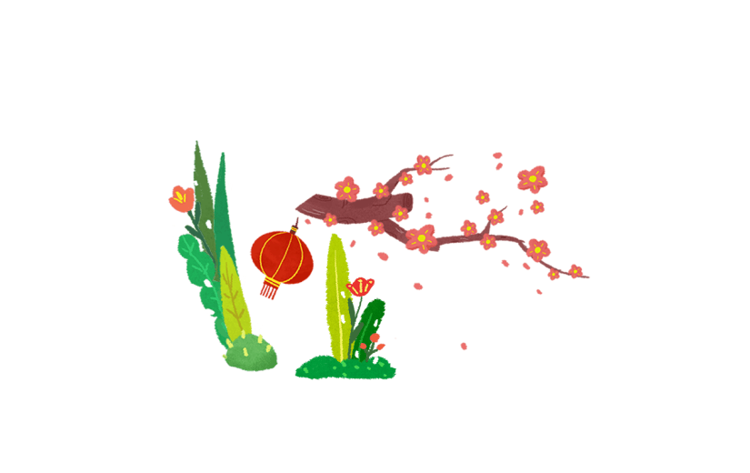 卡通感春节灯笼元素贴纸