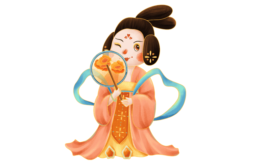 手绘肌理-世界微笑日夸张胖胖人物