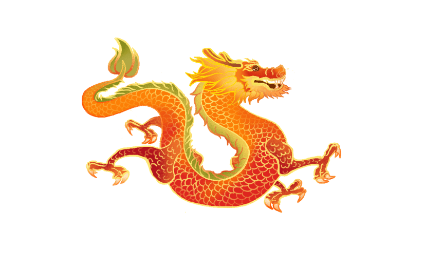 中国风-手绘动物插画贴纸-龙