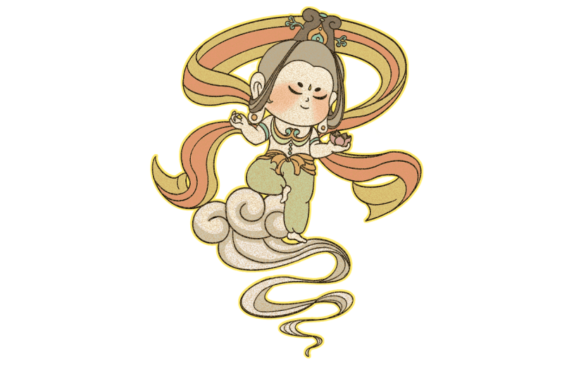 Q版壁画风-飞天仙女人物