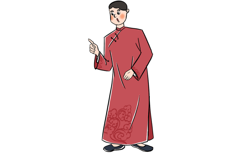 手绘-相声人物插画贴纸7