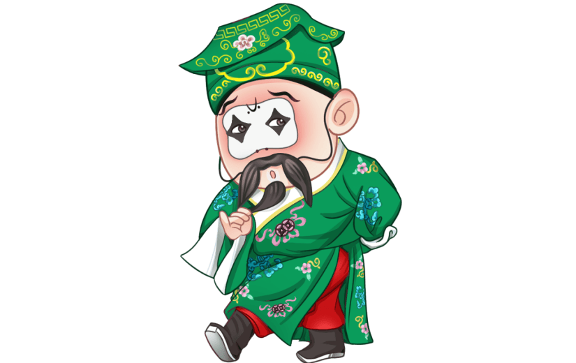 手绘京剧丑角文化人物创意贴纸