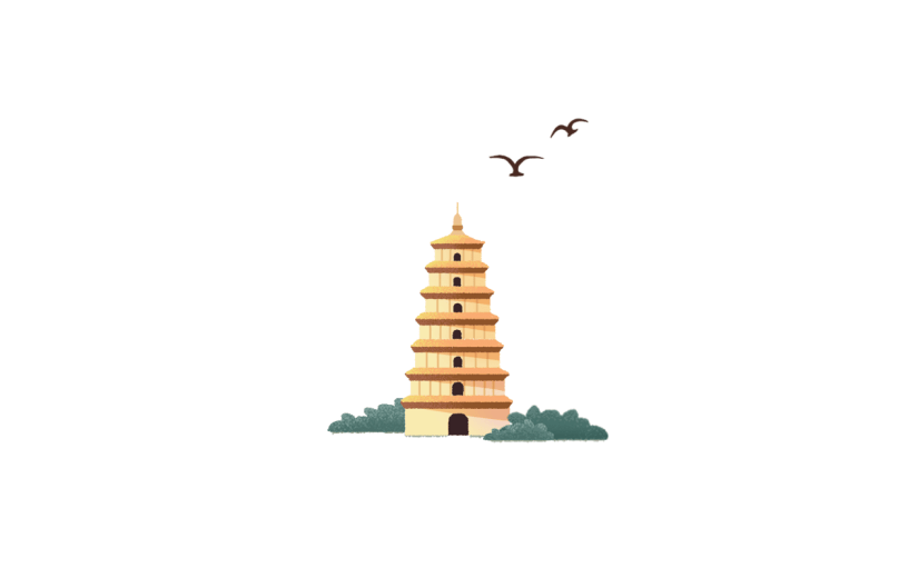卡通感母亲节塔元素贴纸
