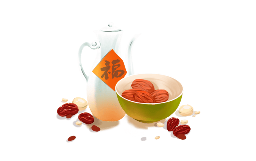 卡通感腊八节红枣元素贴纸