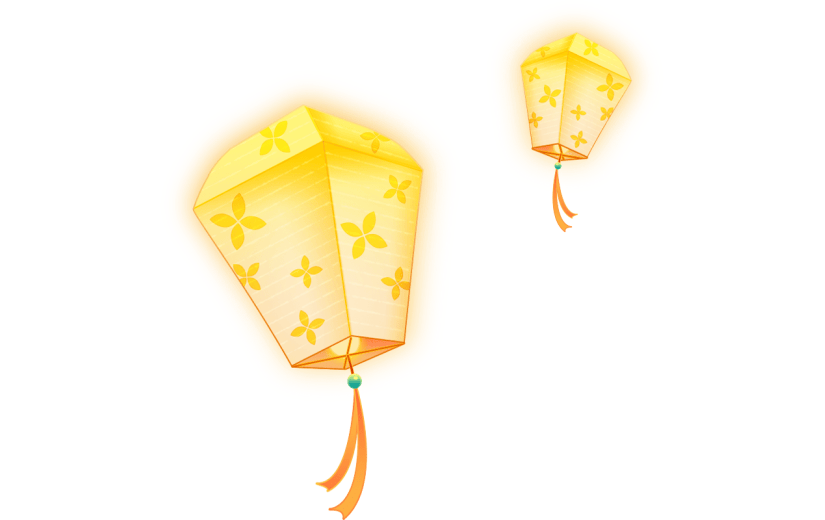 中元节灯笼元素贴纸
