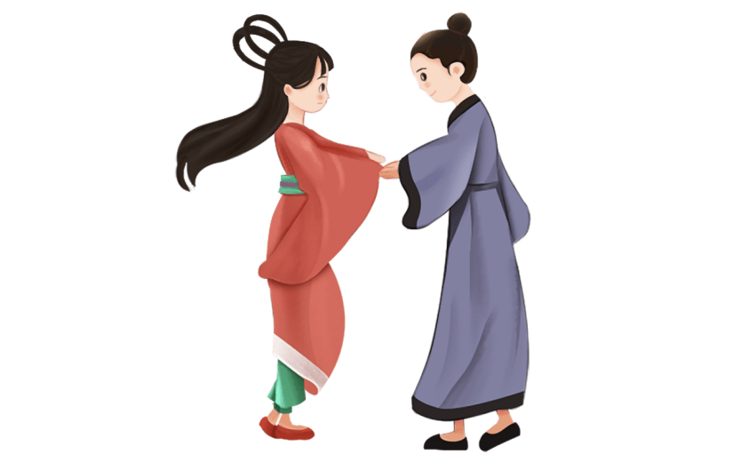 手绘-七夕人物元素-牛郎织女