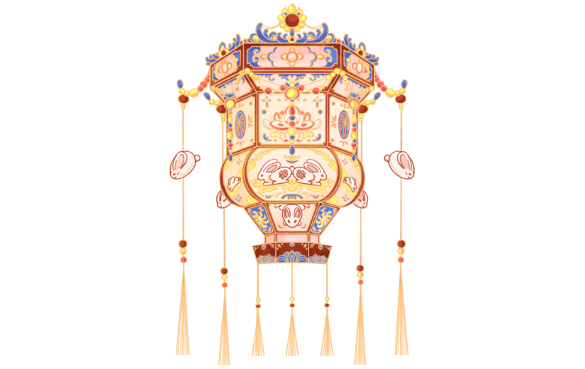 中国风-手绘中秋节花灯节日元素4