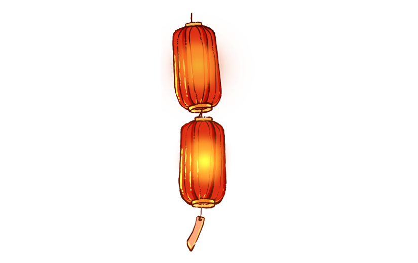 中国风春节灯笼元素贴纸