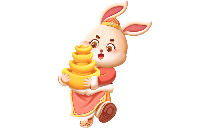 可爱春节兔子元素贴纸
