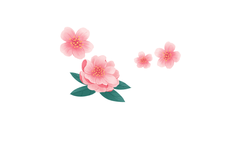 卡通感花元素贴纸
