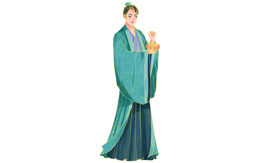 中国风-七夕元素金边贴纸-牛郎4