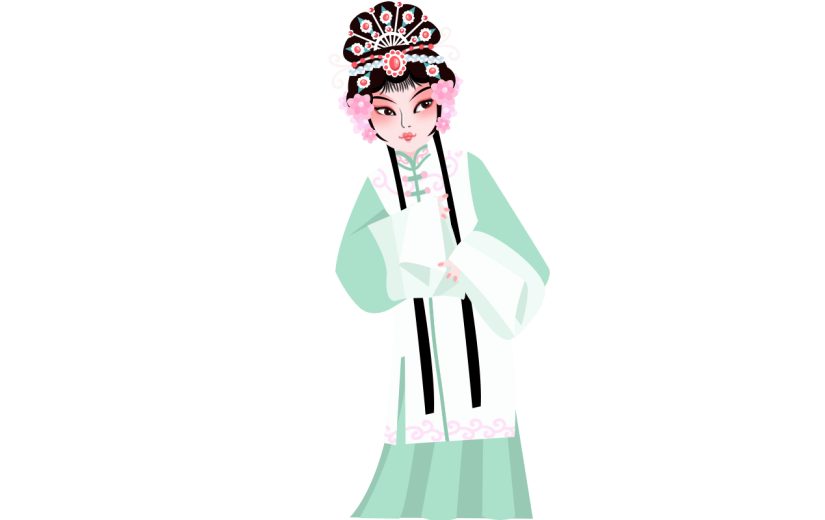 中国风-扁平京剧人物插画3