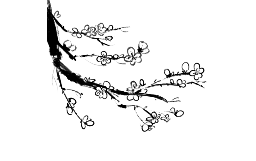 简约水墨画贴纸