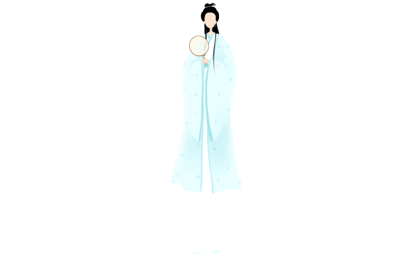 手绘-古风人物插画贴纸1