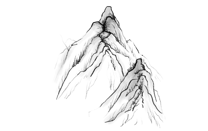 水墨山水自然元素贴纸4