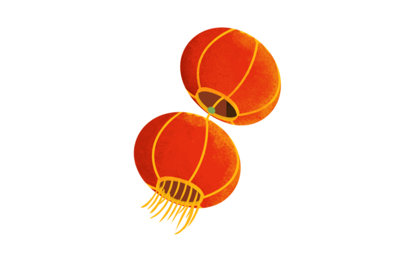 中国风春节灯笼元素贴纸