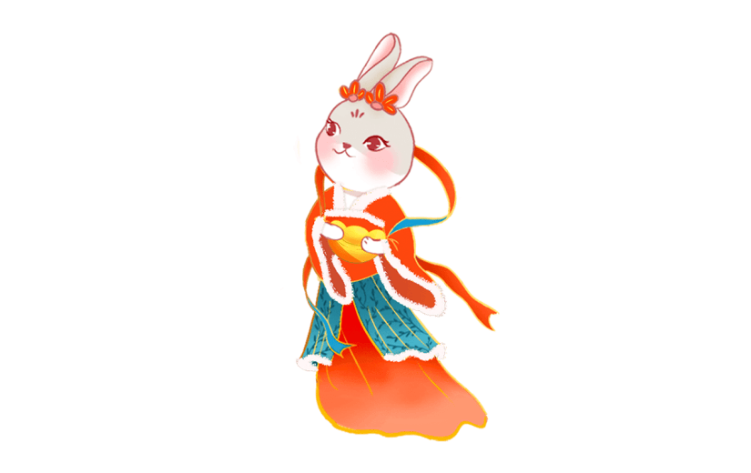 中国风春节兔子元素贴纸