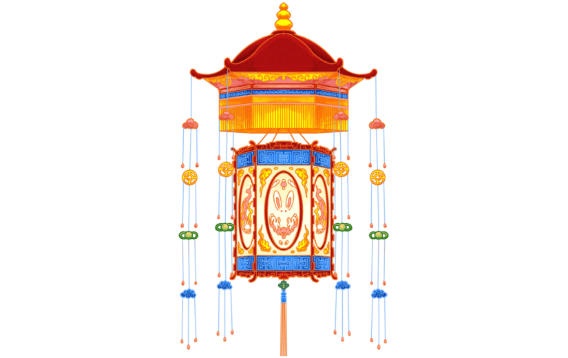 中国风-手绘中秋节花灯节日元素1
