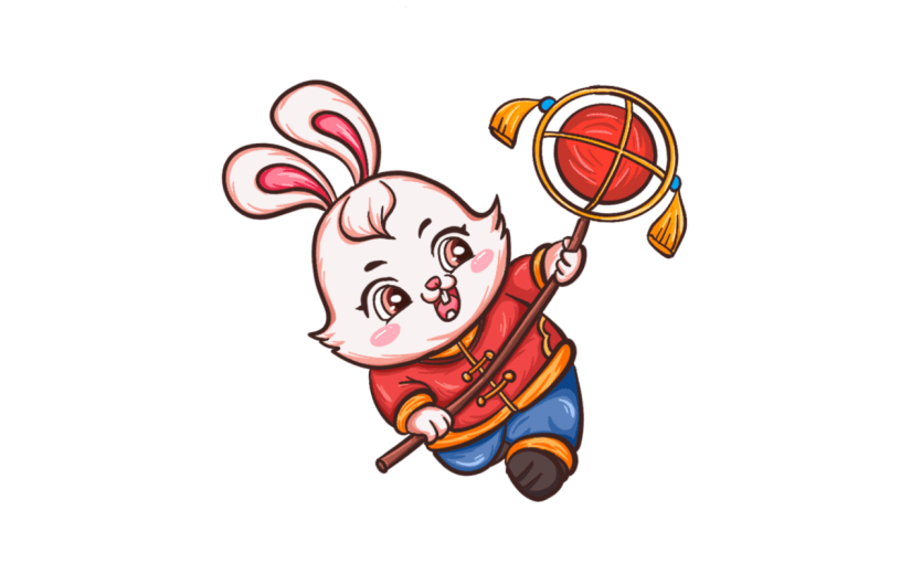 中国风春节兔子元素贴纸