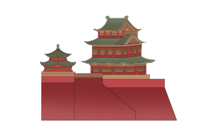宫殿城墙中国风中秋节元素贴纸