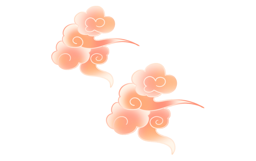 红色祥云中国风中秋节元素贴纸