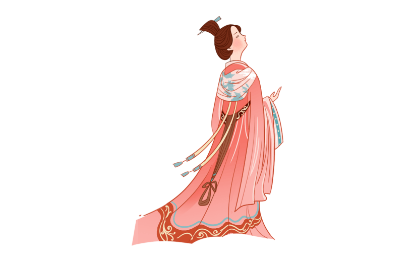 卡通感春节女士元素贴纸