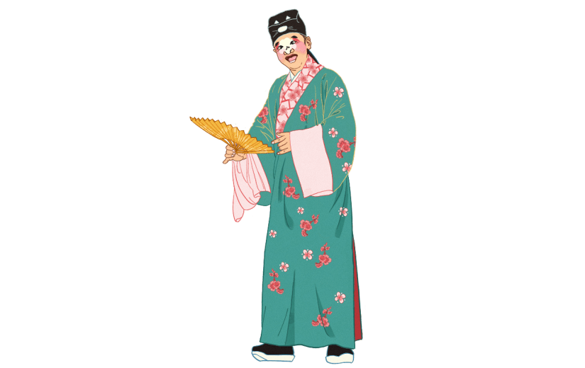 手绘-京剧人物插画贴纸-丑角