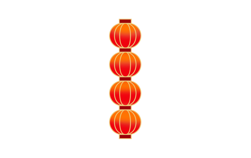 中式感春节灯笼元素贴纸