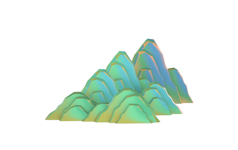 3D国潮-山峰渐变3