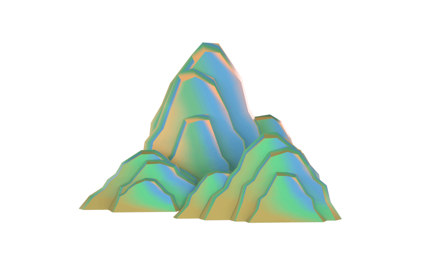 3D国潮-山峰渐变1