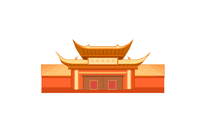 卡通感国庆节房子元素贴纸
