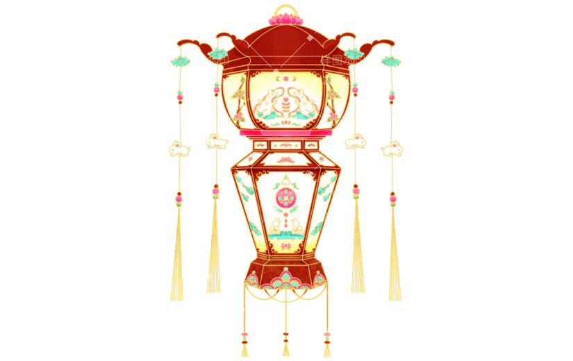 中国风-手绘中秋节花灯节日元素6
