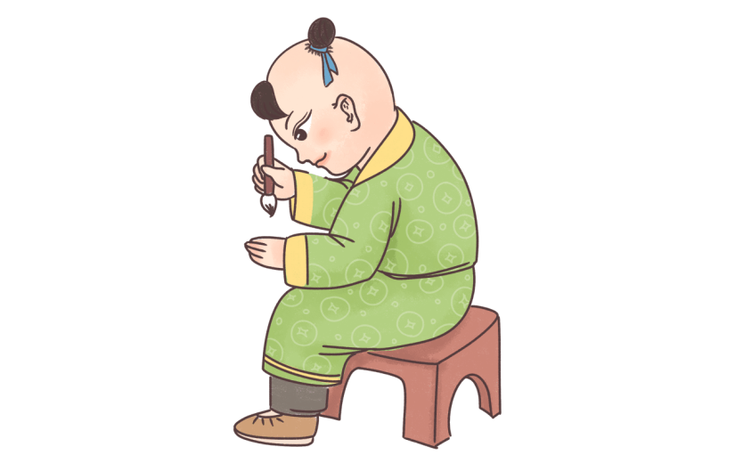 中国风-人物贴纸-男孩