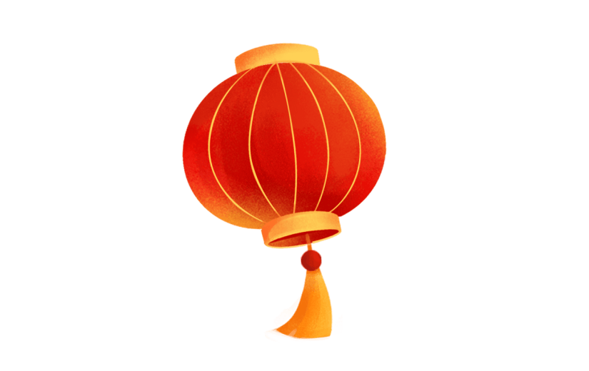 卡通感春节灯笼元素贴纸