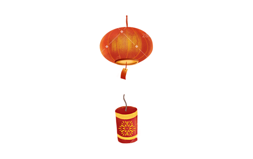 中国风春节灯笼元素贴纸