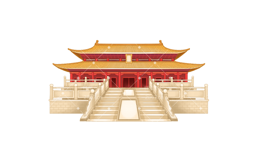 中国风-国庆节宫殿建筑元素贴纸