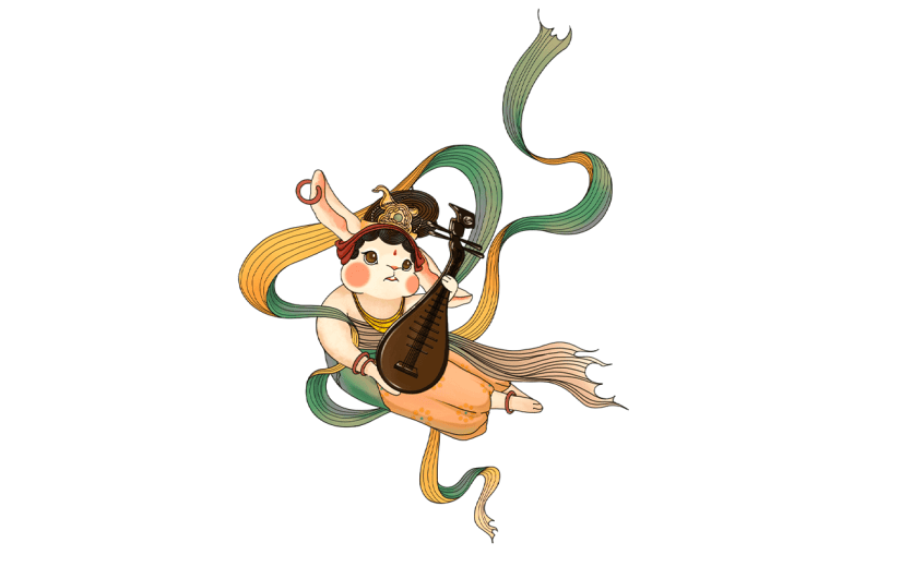 中国风春节兔子元素贴纸
