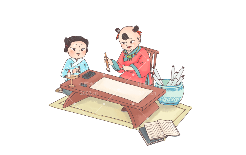 国学场景大尺寸贴纸-书法