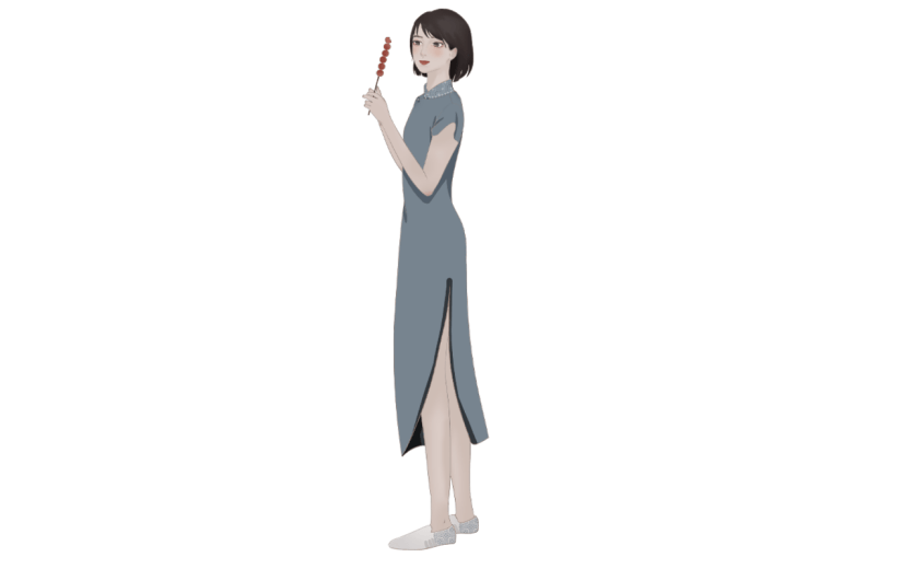 手绘-民国女性人物插画9