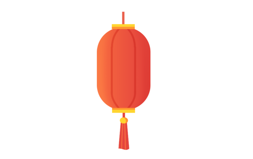 卡通感春节灯笼元素贴纸