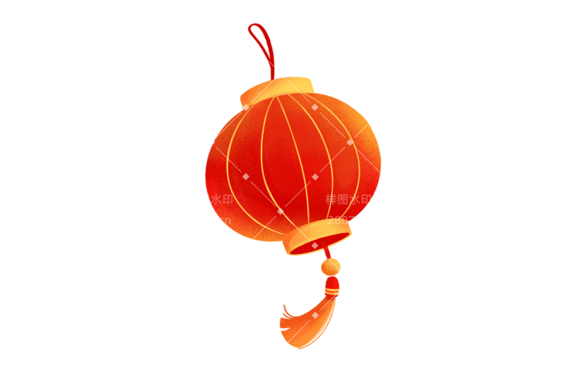 中国风春节灯笼元素贴纸