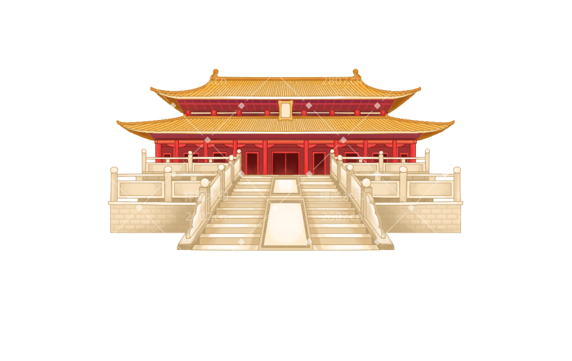 手绘-中国风文化建筑创意贴纸7