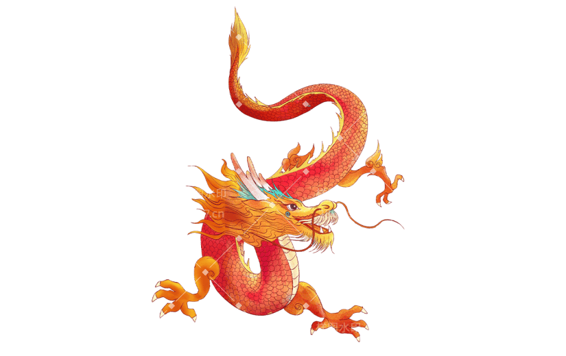 中国风二月二龙抬头龙元素贴纸