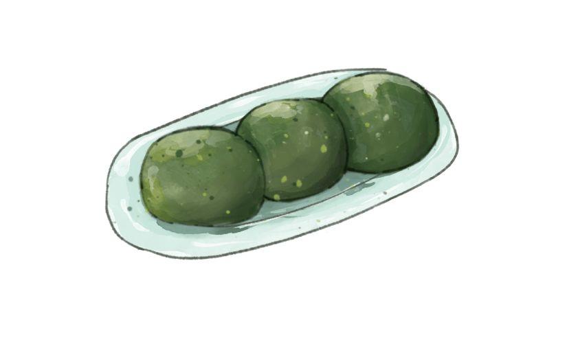 清明节装饰贴纸-青团