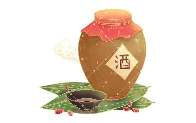中国风贴纸-酒坛子