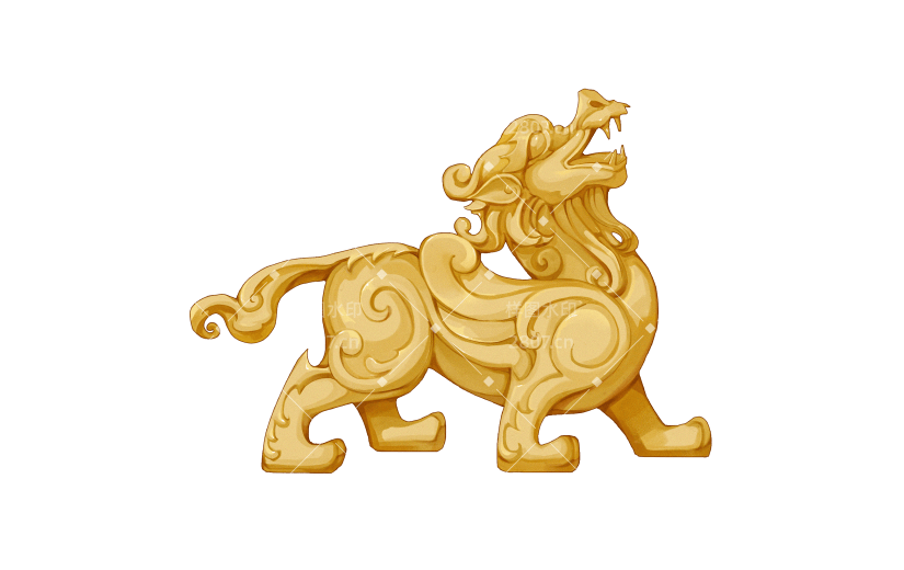 中国风-金色国潮动物元素-貔貅