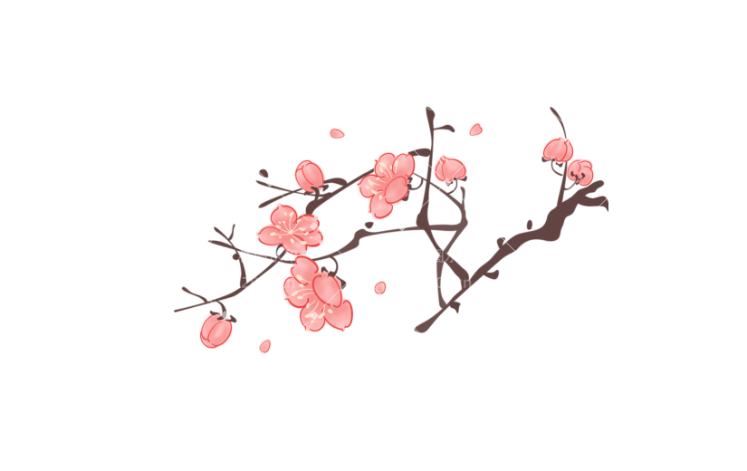 手绘水彩梅花花卉植物元素1