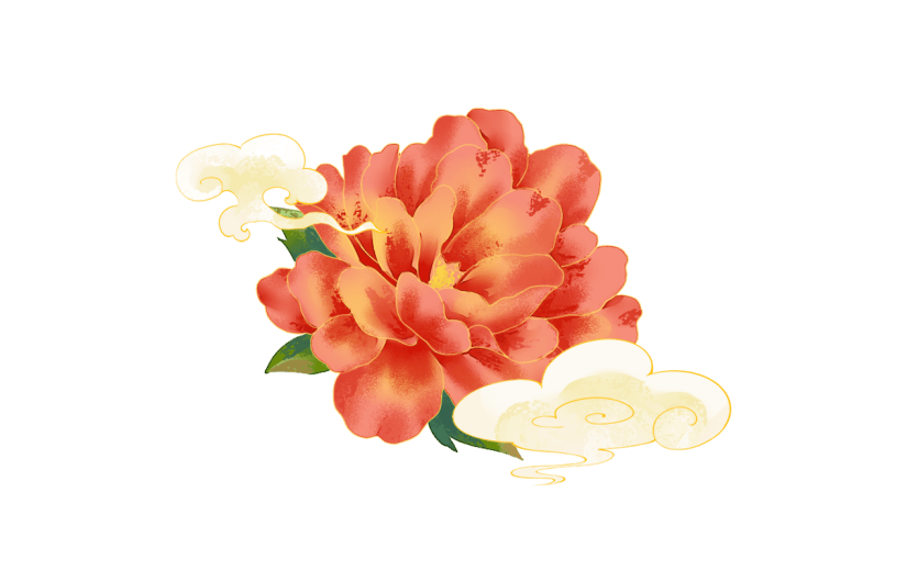 中秋节中秋插画花朵植物元素