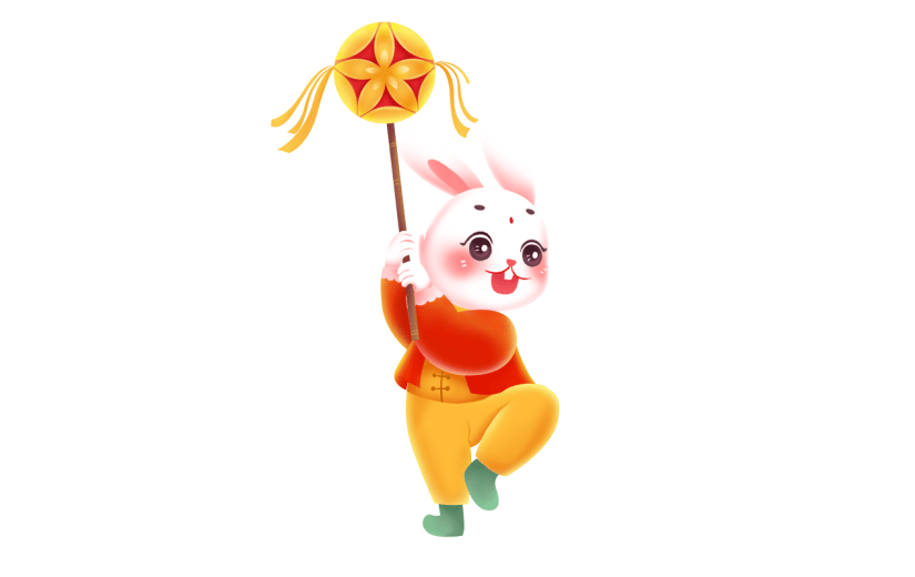 可爱春节兔子元素贴纸