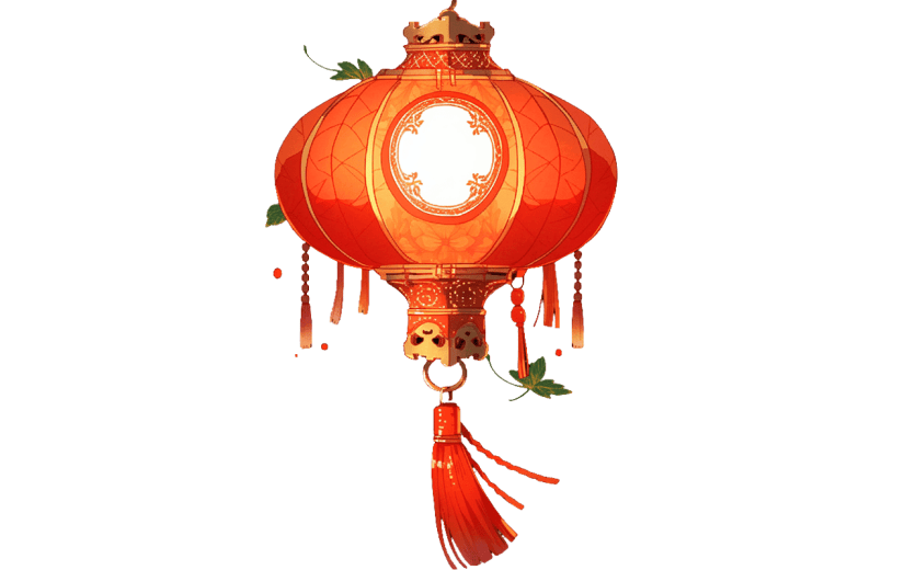 中国风红色灯笼贴纸